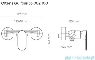Oltens Gulfoss prysznicowa ścienna chrom 33002100 - Baterie wannowe i prysznicowe - miniaturka - grafika 2