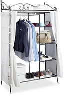 Wieszaki i stojaki - Relaxdays metalowy wieszak Country 172 x 105 x 45 cm wys. x szer. x głęb., styl dworkowy szafa na ubrania z materiału zasłony, różne. Kolory 10021073_46 - miniaturka - grafika 1