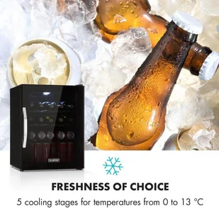 Klarstein Beersafe XL Onyx lodówka na napoje A+ + LED 4 metalowe ruszty szklane drzwi - Szafy i witryny chłodnicze - miniaturka - grafika 5