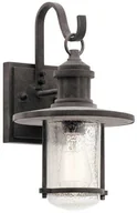 Lampy ogrodowe - Kichler Zewnętrzna LAMPA ścienna RIVERWOOD KL/RIVERWOOD2/M Elstead ogrodowa OPRAWA tarasowy KINKIET IP44 wyblakły cynk KL/RIVERWOOD2/M - miniaturka - grafika 1