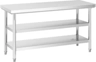 Stoły gastronomiczne - Royal Catering Catering Stół roboczy- 3 poziomy - 150 x 60 cm - 600 kg - stal nierdzewna RCWT-150X60-3L-E RCWT-150X60-3L-E - miniaturka - grafika 1