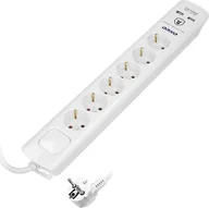 Listwy zasilające - Orno Listwa zasilająca  przeciwprzepięciowa 6 gniazd 3 m biała ORAE13163 GS 3M ORAE13163 GS 3M - miniaturka - grafika 1