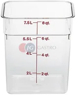 Pojemniki i kosze gastronomiczne - Cambro Pojemnik z miarką z poliwęglanu 7,6 l 8SFSCW/135 8SFSCW/135 - miniaturka - grafika 1