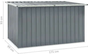 vidaXL Skrzynia ogrodowa, szara, 171 x 99 x 93 cm vidaXL - Skrzynie ogrodowe - miniaturka - grafika 8