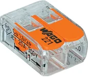 Kostki, złączki, wtyczki - Wago Złącze zaciskowe Ilość PIN 2 221-412 100 szt przezroczysty pomarańczowy - miniaturka - grafika 1