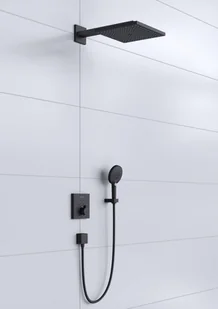 Hansgrohe Raindance E Zestaw prysznicowy podtynkowy termostatyczny z deszczownicą czarny mat 27939670 - Zestawy prysznicowe Hansgrohe Raindance E Zestaw prysznicowy podtynkowy termostatyczny z deszczownicą czarny mat 27939670 - Zestawy prysznicowe - miniaturka - grafika 1
