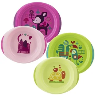 Chicco Zestaw 2 talerzy 12m+ różowy - Zestawy naczyń dla dzieci - miniaturka - grafika 7