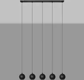 Lampy sufitowe - EULUNA Lampa wisząca Midnight cała czarna 5-pkt. - miniaturka - grafika 1