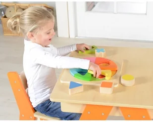 Masterkidz Kolorowa Drewniana Układanka Geometryczna Puzzle Masterkidz MK00569 - Zabawki interaktywne dla dzieci - miniaturka - grafika 5