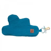 Smoczki uspokajające - Hi Little One Hi Little One - Hi Little One  -  Przytulanka Dou Dou z Zawieszką z Organicznej Bio Bawełny Gots Cozy Muslin Pacifier Keeper Cloud Emerald - miniaturka - grafika 1