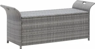 Ławka ze schowkiem i poduszką VIDAXL, szara, 138 cm - Ławki do przedpokoju - miniaturka - grafika 4