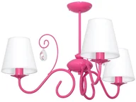 Lampy sufitowe - Decoland Dziecięca lampa wisząca LAURA 3xE14/60W/230V różowa (7948) - miniaturka - grafika 1