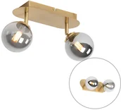 Lampy sufitowe - QAZQA Spot art deco złoty przydymione szkło 2-źródła światła - Athens - miniaturka - grafika 1