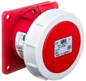 Gniazdka elektryczne - PCE Polska sp. z o.o. Gniazdo tablicowe 16A 4P 400V /75x75/ czerwone IP67 POWER TWIST 3142-6 - miniaturka - grafika 1