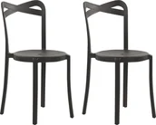 Krzesła - Shumee Shumee Zestaw 2 krzeseł do jadalni czarny CAMOGLI 269355 - miniaturka - grafika 1