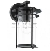 Lampy ogrodowe - Eglo Zewnętrzna LAMPA elewacyjna VALDEO 96239 ścienna OPRAWA ogrodowy KINKIET latarenka outdoor IP44 czarna przezroczysta 96239 - miniaturka - grafika 1
