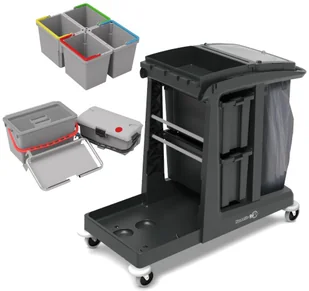 Numatic Numatic EM5 z SRK17 + SRK21 wózek serwisowy z wiaderkami do dezynfekcji EM5 SRK17 SRK21 - Wózki serwisowe - miniaturka - grafika 2