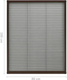 VidaXL Plisowana moskitiera okienna, aluminium, brązowa, 80x100 cm 148654 VidaXL - Moskitiery - miniaturka - grafika 7