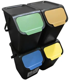 Practic Kosz Do Segregacji Odpadów Bini 25l Czarny Z Szarą Klapką Practic.. AVO000480 - Kosze na śmieci - miniaturka - grafika 4