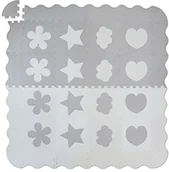 Maty piankowe - Relaxdays Relaxdays 10037478_111 puzzle maty 52-częściowy, pianka EVA, nie zawiera substancji szkodliwych, 1,4 m, mata do zabawy z krawędzią, różne motywy, szara/biała 10037478_111 - miniaturka - grafika 1