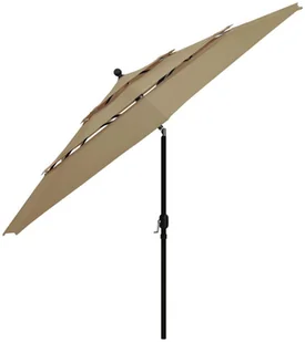 vidaXL 3-poziomowy parasol na aluminiowym słupku, taupe, 3,5 m 313879 - Parasole ogrodowe - miniaturka - grafika 4