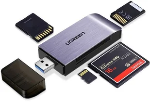 UGREEN Czytnik czytnik kart SD micro SD CF MS na USB 3.0 szary 50541 50541 - Czytniki kart pamięci - miniaturka - grafika 5