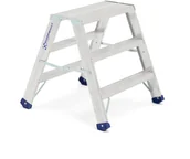 Drabiny - AJ Schodki robocze dwustronne 3 stopnie wys. 715 mm 90295 - miniaturka - grafika 1