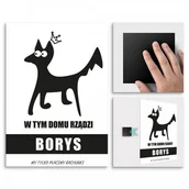 Plakaty - Pix4home Plakat metalowy W Tym Domu Rządzi Pies M POS-M-02732 - miniaturka - grafika 1