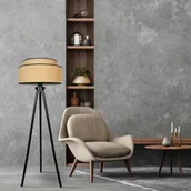 Lampy stojące - Euluna Lampa stojąca Boho jute & black, 145cm - miniaturka - grafika 1