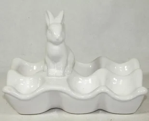 Pigmejka Podstawka na jajka z zajączkiem PIGMEJKA, biała, 13,5x20x12 cm - Wielkanoc - miniaturka - grafika 4