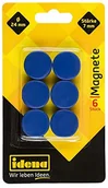 Magnesy - Idena Idena 377026 - magnesy, 6 sztuk, średnica 24 mm, okrągłe, grubość 7 mm, niebieskie 377026 - miniaturka - grafika 1