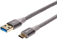 Kable komputerowe i do monitorów - AmazonBasics Double Braided Nylon USB Type-C to Type-A 3.1 Gen 1 Cable, ciemnoszary 3 m UTC-C-A-3.1-Gen 1-10FT-GRY - miniaturka - grafika 1
