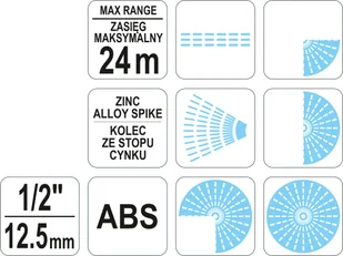 FLO ZRASZACZ IMPULSOWY Z OCYNKOWANĄ SZPILKĄ 89259 89259 - Węże ogrodowe i zraszacze - miniaturka - grafika 3