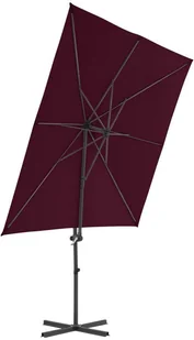 vidaXL Parasol wiszący na stalowym słupku, bordowy, 250x250 cm 312308 - Parasole ogrodowe - miniaturka - grafika 4