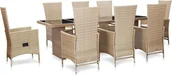 Meble ogrodowe - vidaXL 9 częściowy zestaw mebli ogrodowych z poduszkami rattan PE beżowy 46048 46048 - miniaturka - grafika 1