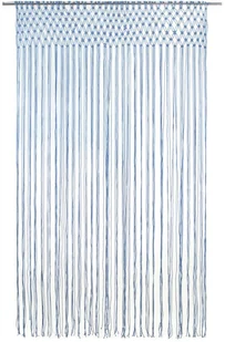 vidaXL Zasłona z makramy, niebieska, 140 x 240 cm, bawełna - Zasłony - miniaturka - grafika 2