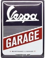 Dekoracje domu - Art Nostalgic 23257 - Vespa - garaż, tabliczka blaszana w stylu retro, tabliczka w stylu vintage, dekoracja ścienna, metal, 30x40 cm 23257 - miniaturka - grafika 1
