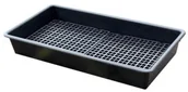 Pojemniki przemysłowe - ROMOLD Taca Ociekowa 65L (100X55X15 Cm) Czarny Do 150 L. Z Kratownicą 100 Cm X 55 Cm X 15 Cm - miniaturka - grafika 1