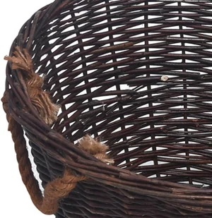 vidaXL 3-cz. zestaw koszyky na drewno, sztaplowane, czerwona wiklina vidaXL - Akcesoria kominkowe - miniaturka - grafika 7