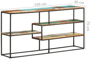 vidaXL Lumarko Regał, 150x30x75 cm, lite drewno z odzysku 321618 - Szafki do salonu - miniaturka - grafika 6