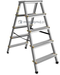Drabina aluminiowa, dwustronna, 5 stopni wytrzymałość: 125-150 kg (wytrzymałość 125 kg) - Drabiny Drabina aluminiowa, dwustronna, 5 stopni wytrzymałość: 125-150 kg (wytrzymałość 125 kg) - Drabiny - miniaturka - grafika 7