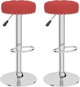 Taborety i hokery - vidaXL Stołki barowe, 2 szt., winna czerwień, tapicerowane tkaniną - miniaturka - grafika 1