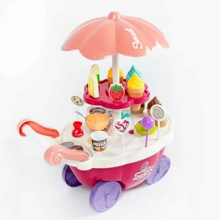 Woopie Lumarko Sklep Food Truck Cukiernia Wózek Stoisko Z Lodami Słodyczami Dźwięk Światło + 36 Akc! 29993 Lek - Zabawy w naśladowanie dorosłych - miniaturka - grafika 5