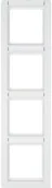 Klawisze i ramki - Hager Polo sp. z o.o. Ramka 4-krotna pionowa z polem opisowym śnieżnobiały aksamit Q.1 10146019 - miniaturka - grafika 1