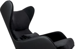 Fotel biurowy, krzesło biurowe King Home Fotel HAMPTON VELVET czarny ekoskóra czarna złota podstawa MSE011000304.E43V41 - Fotele i krzesła biurowe - miniaturka - grafika 6