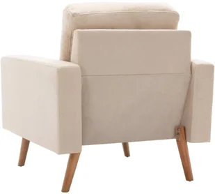 vidaXL 2-częściowy komplet wypoczynkowy, obity tkaniną, kremowy - Komplety wypoczynkowe - miniaturka - grafika 7