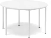 Meble do szkół i przedszkoli - AJ Produkty Stół SONITUS, okrągły, 1200x720 mm, laminat biały, biały - miniaturka - grafika 1