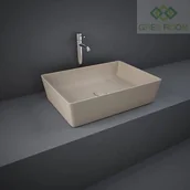 Umywalki - RAK Ceramics Ceramics FEELING UMYWALKA SLIM NABLATOWA PROSTOKĄTNA 50X36 CM CAPPUCCINO MAT (500) FEECT5000514A - miniaturka - grafika 1