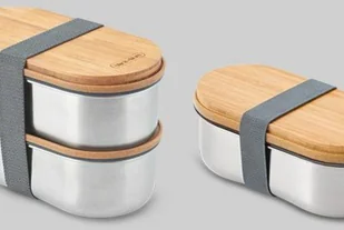Black+Blum Stalowy pojemnik na żywność Bento Box almond / grey BAM-BT-L016 - Lunch boxy - miniaturka - grafika 6