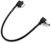 Kable USB - System-S Micro USB 3.0 Kątowy 90 ° stopni w lewo z kablem USB typ A 3.0 wsteczna gwintowanymi opracowana przewód adapter kabel do przesyłania danych 27 cm 53526113 - miniaturka - grafika 1